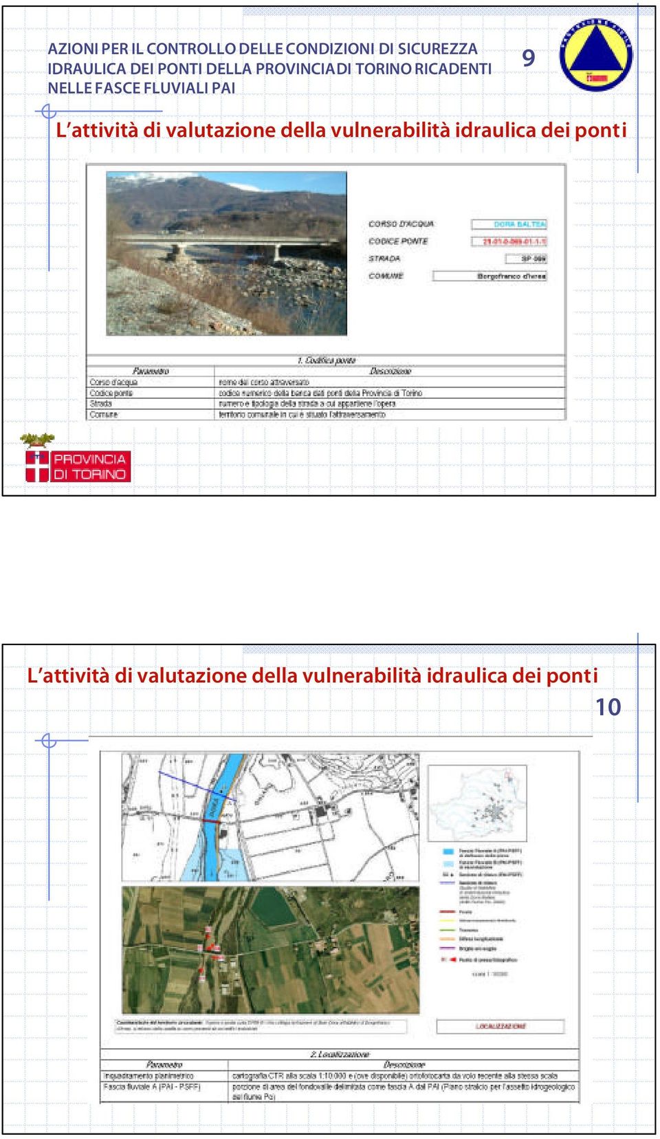 9 L attività di valutazione della vulnerabilità idraulica dei ponti