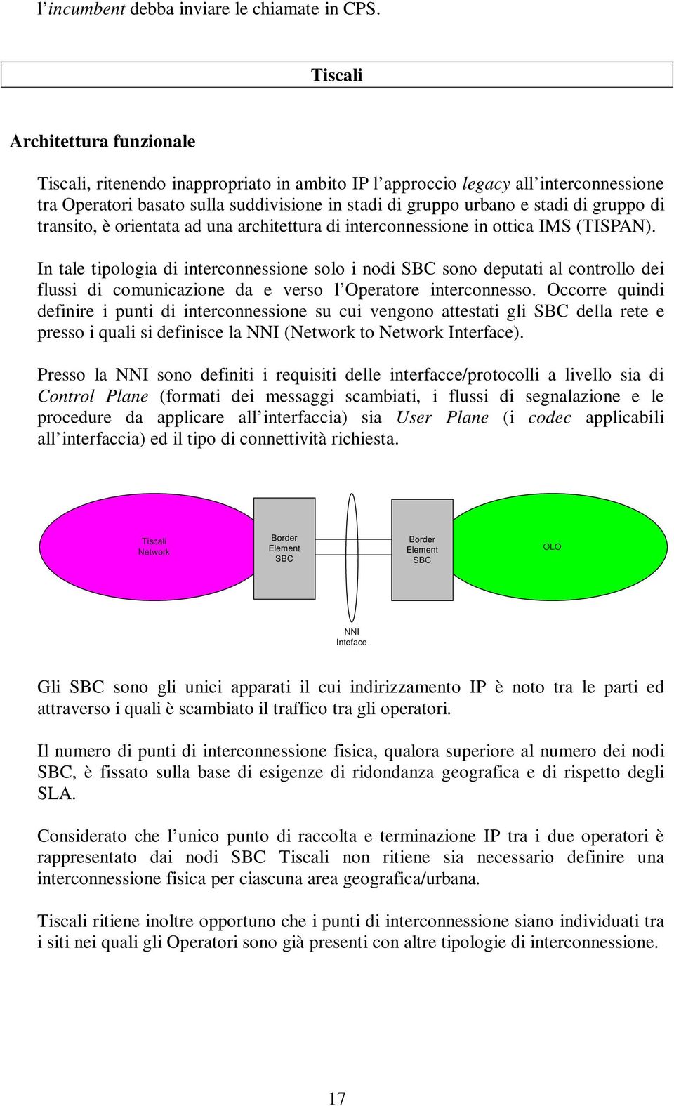 gruppo di transito, è orientata ad una architettura di interconnessione in ottica IMS (TISPAN).