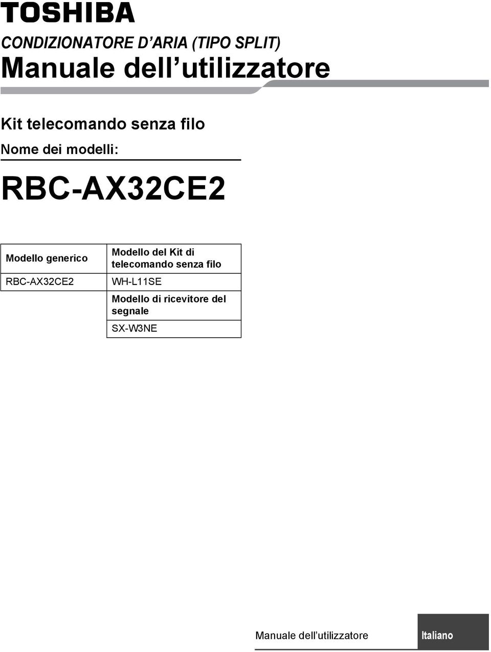 generico RBC-AX32CE2 Modello del Kit di telecomando senza filo