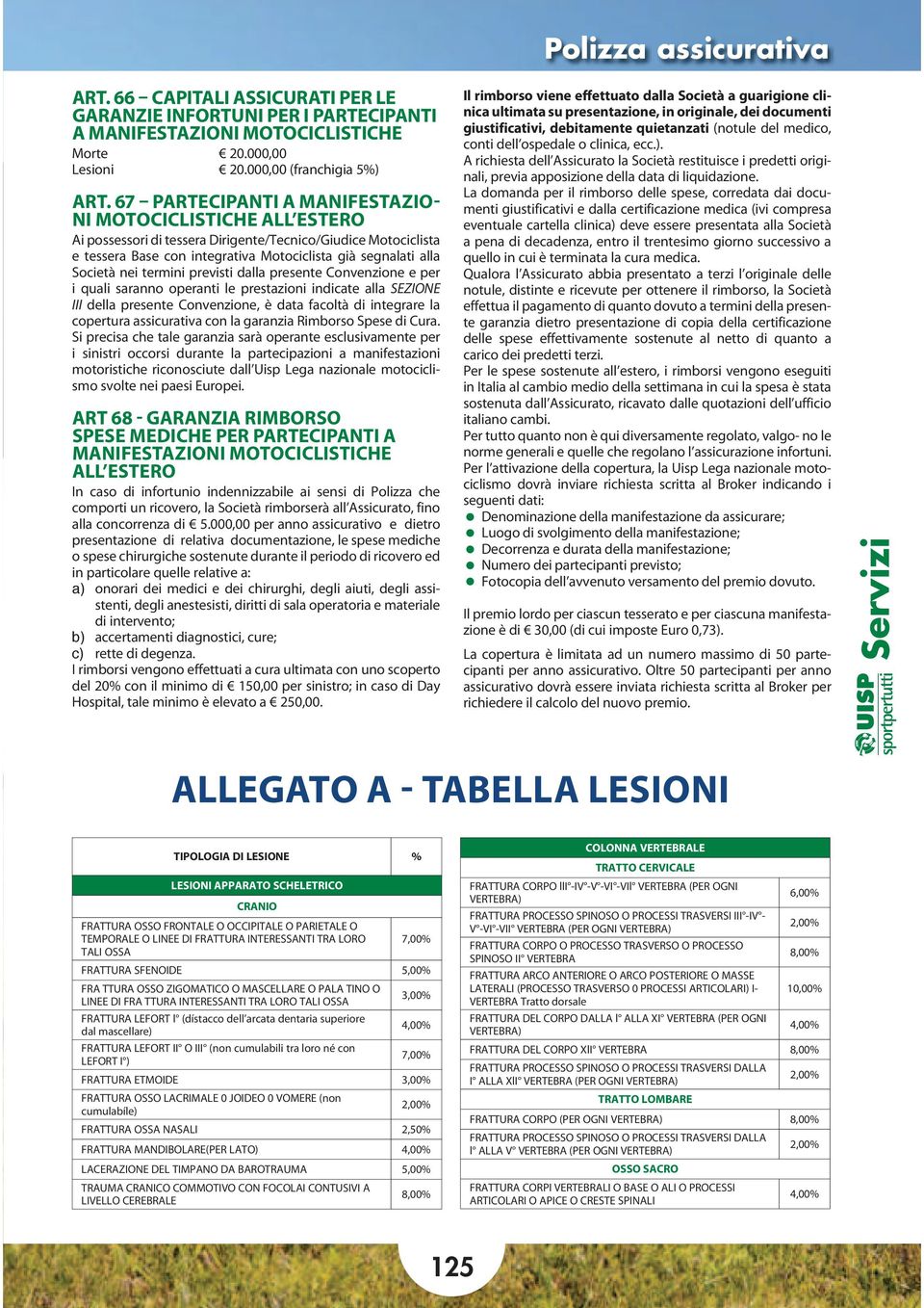 nei termini previsti dalla presente Convenzione e per i quali saranno operanti le prestazioni indicate alla SEZIONE III della presente Convenzione, è data facoltà di integrare la copertura