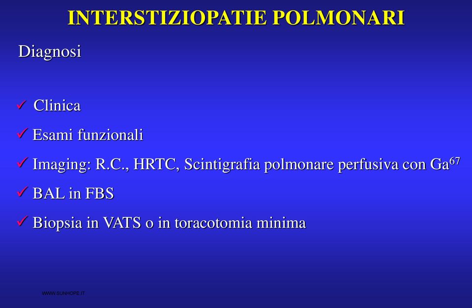 , HRTC, Scintigrafia polmonare perfusiva