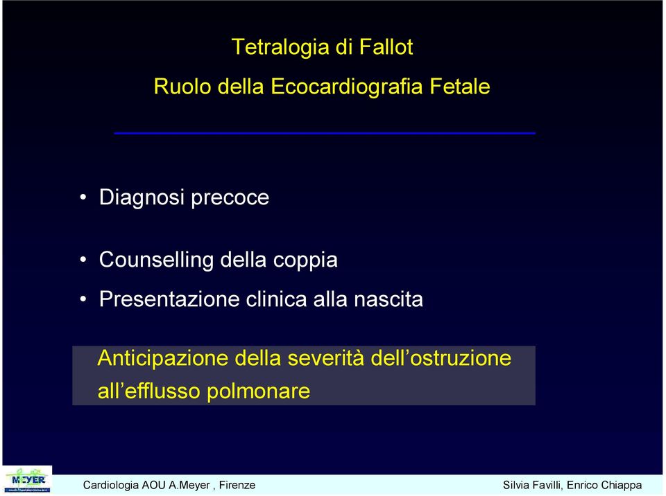 Presentazione clinica alla nascita Anticipazione