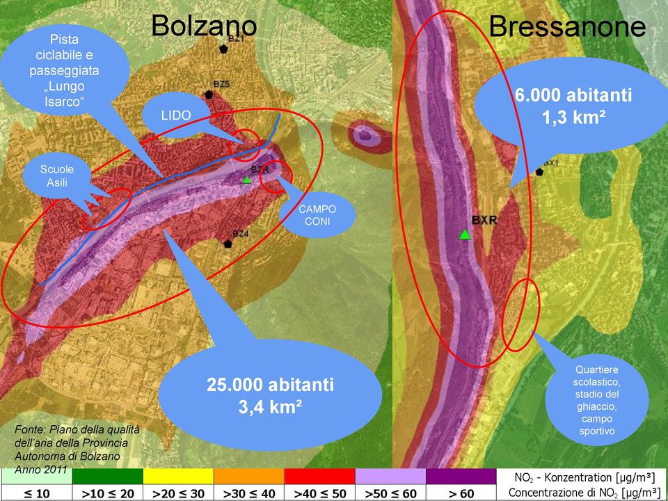 qualità dell aria della Provincia Autonoma di Bolzano Anno 2011 25.