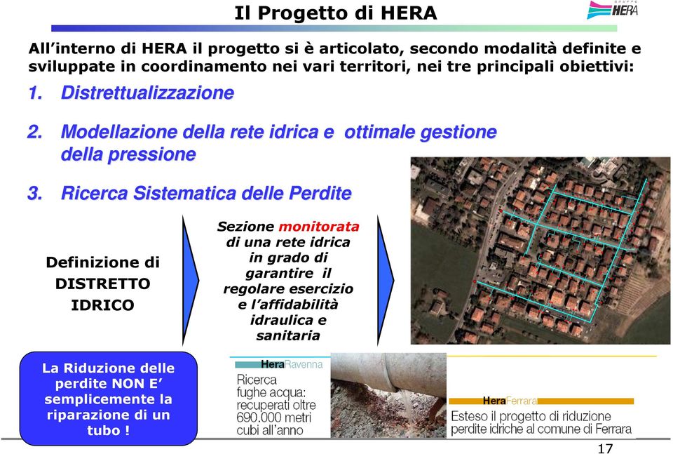 Modellazione della rete idrica e ottimale gestione della pressione 3.