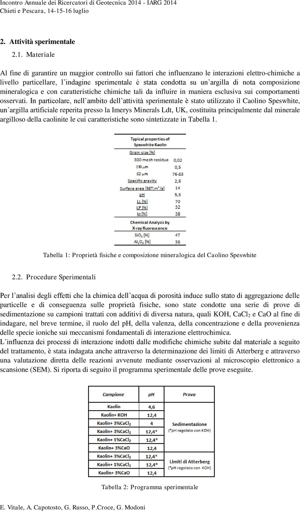 composizione mineralogica e con caratteristiche chimiche tali da influire in maniera esclusiva sui comportamenti osservati.