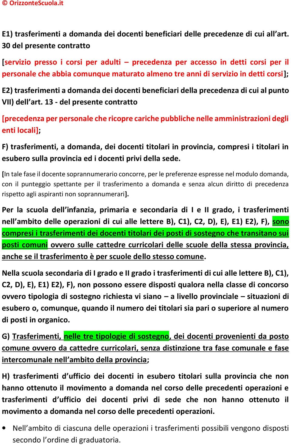 trasferimenti a domanda dei docenti beneficiari della precedenza di cui al punto VII) dell art.