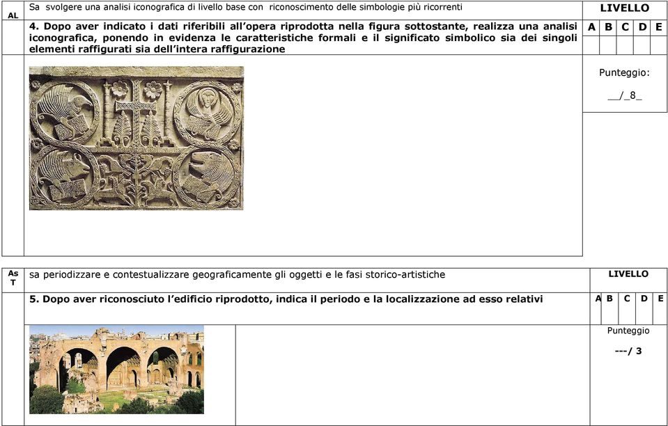 caratteristiche formali e il significato simbolico sia dei singoli elementi raffigurati sia dell intera raffigurazione Punteggio: /_8_ As T sa