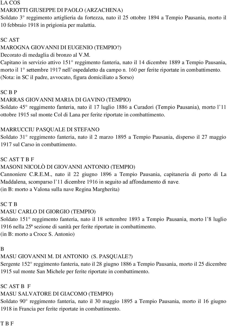 160 per ferite riportate in combattimento.