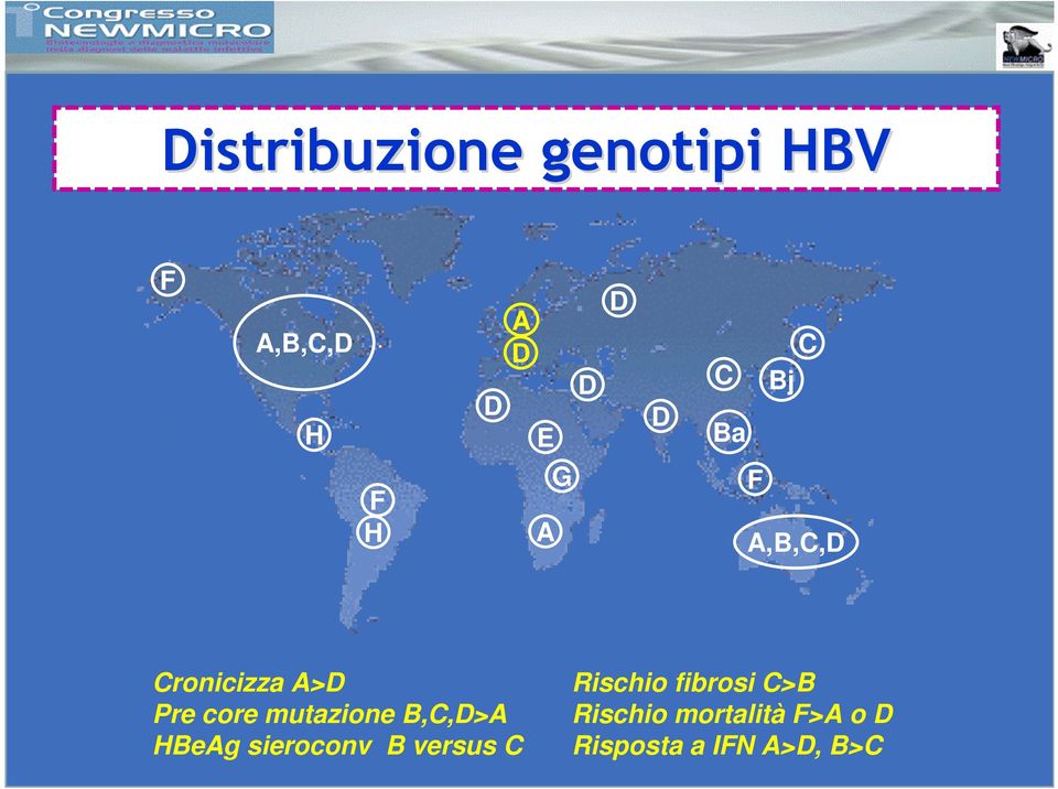 mutazione B,C,D>A HBeAg sieroconv B versus C Rischio