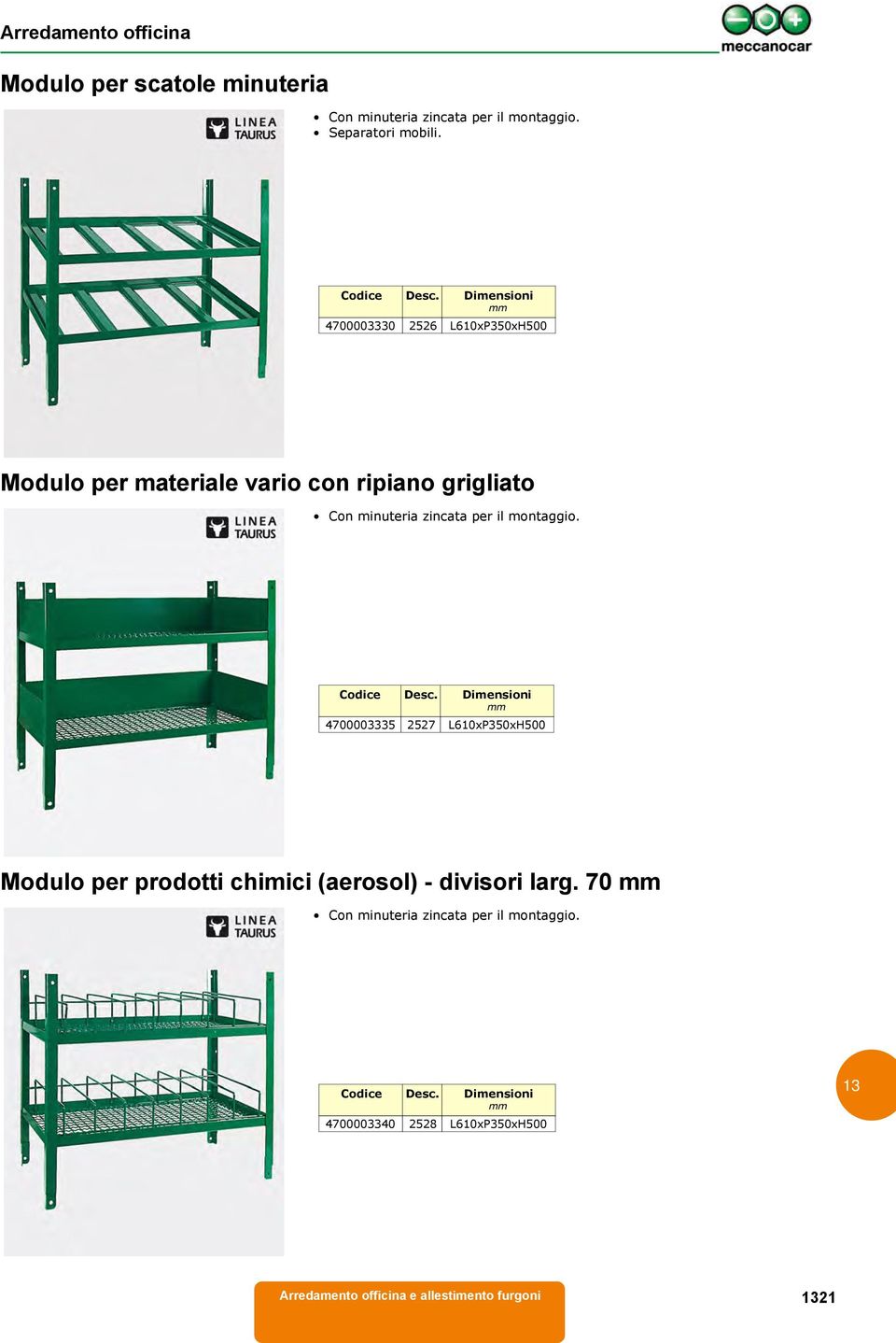 minuteria zincata per il montaggio.