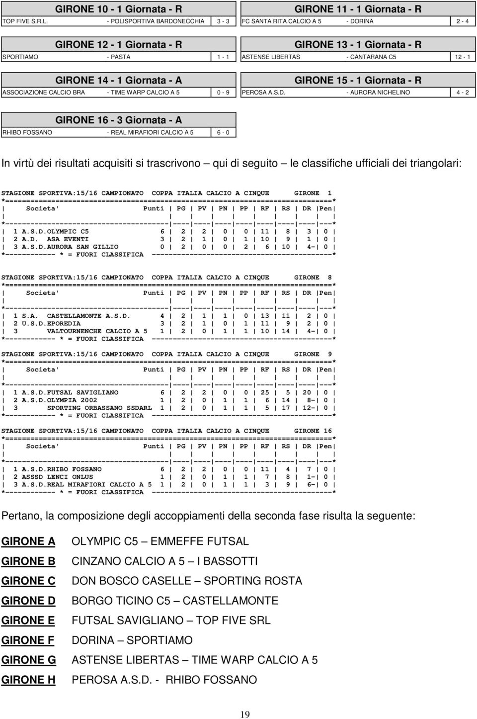 CALCIO A 5 - DO