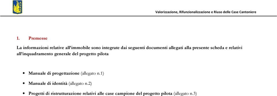 progetto pilota Manuale di progettazione (allegato n.