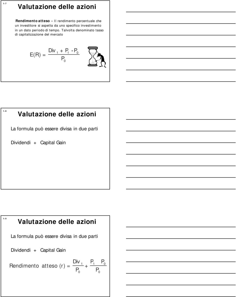 Talvola denominao asso di capializzazione del mercao E(R) - - 8 La formula può