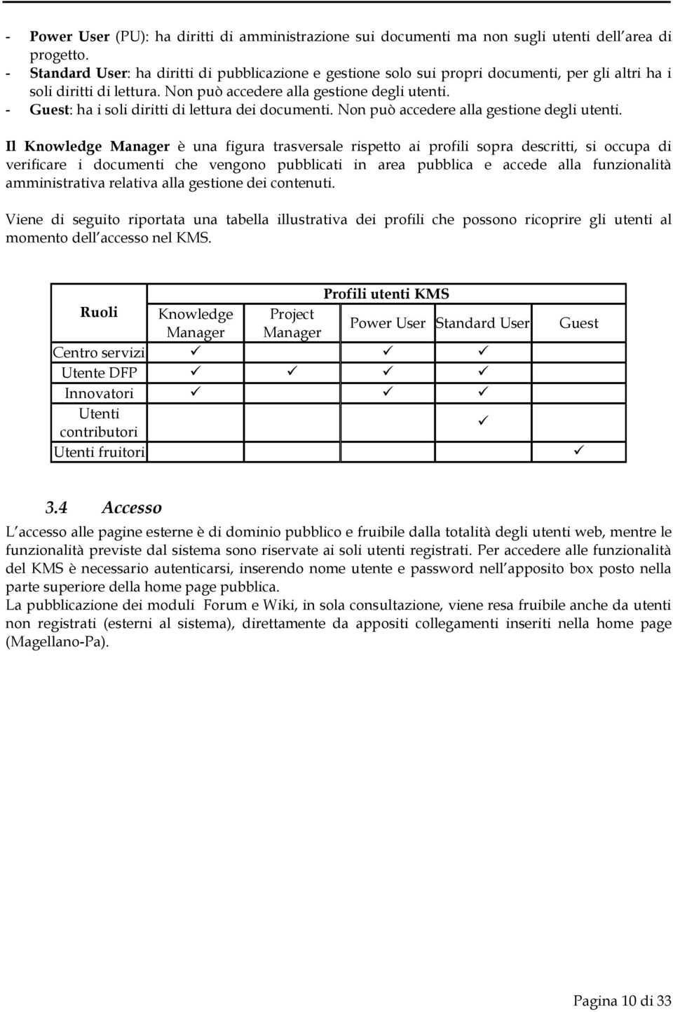 - Guest: ha i soli diritti di lettura dei documenti. Non può accedere alla gestione degli utenti.