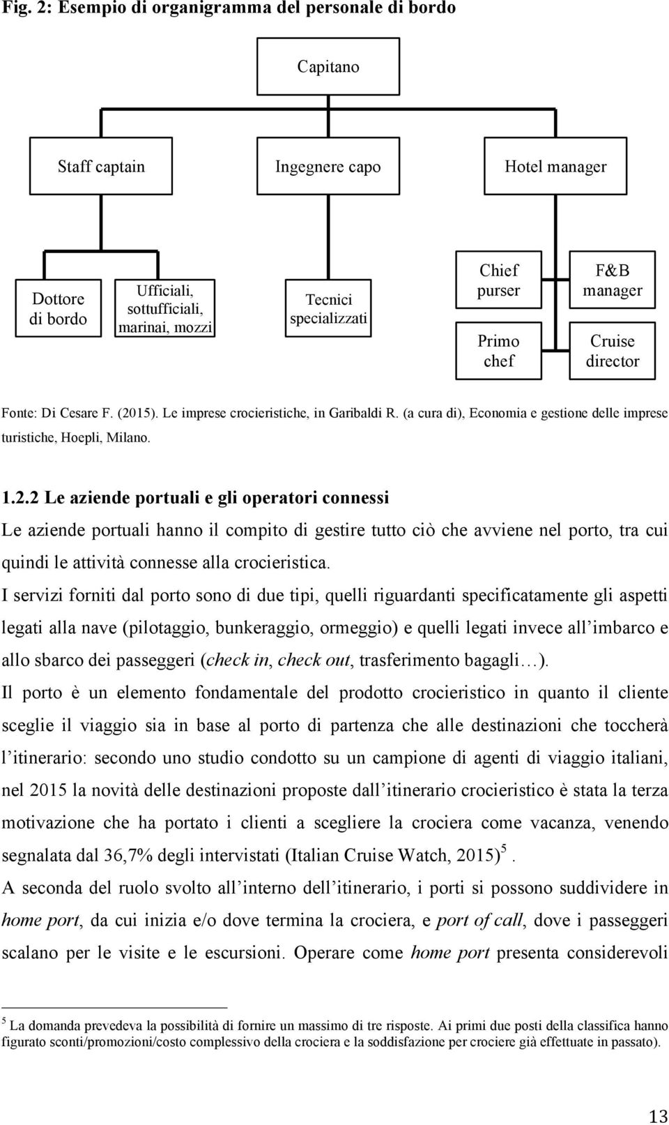 15). Le imprese crocieristiche, in Garibaldi R. (a cura di), Economia e gestione delle imprese turistiche, Hoepli, Milano. 1.2.