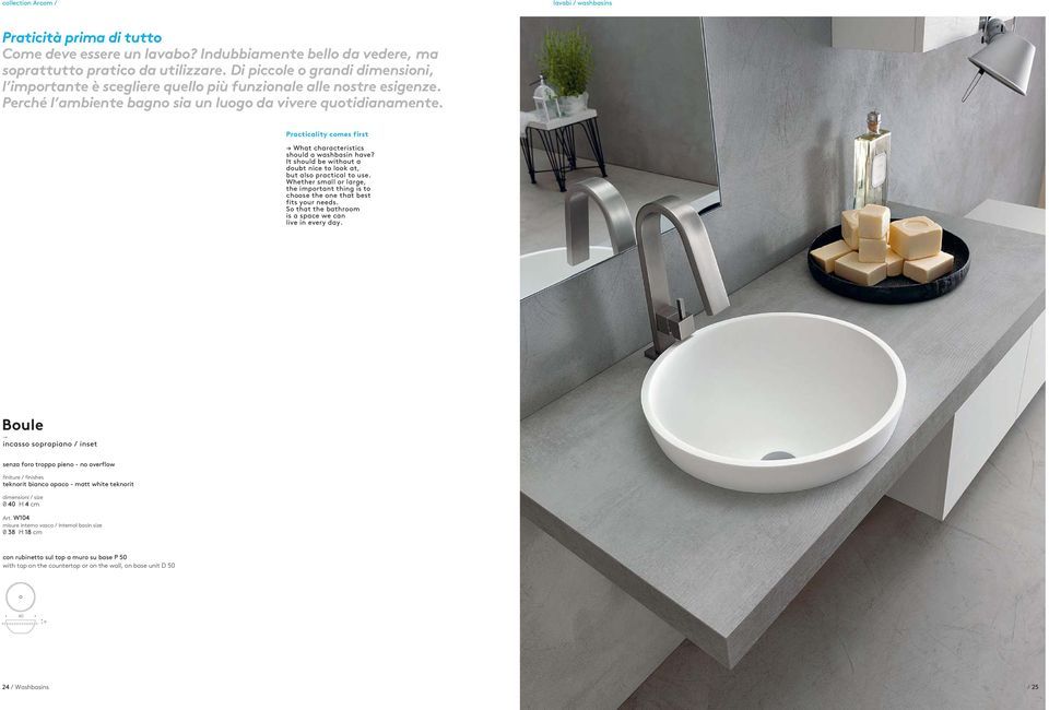 Practicality comes first What characteristics should a washbasin have? It should be without a doubt nice to look at, but also practical to use.