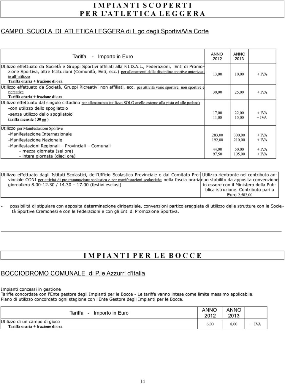 , Federazioni, Enti di Promozione Sportiva, altre Istituzioni (Comunità, Enti, ecc.