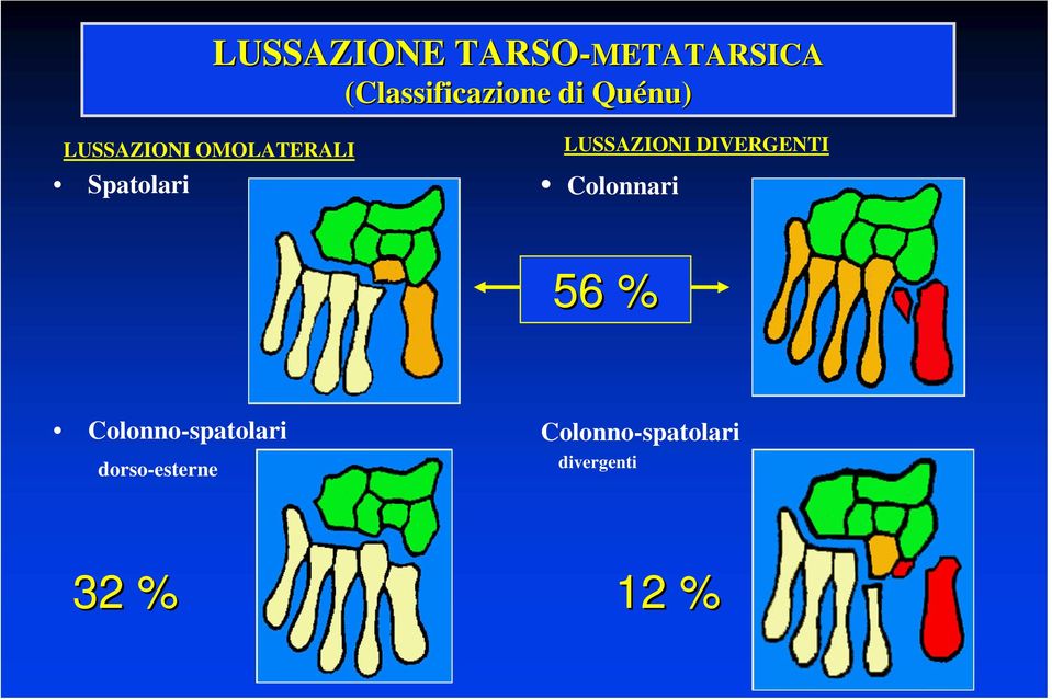 LUSSAZIONI DIVERGENTI Colonnari 56 %