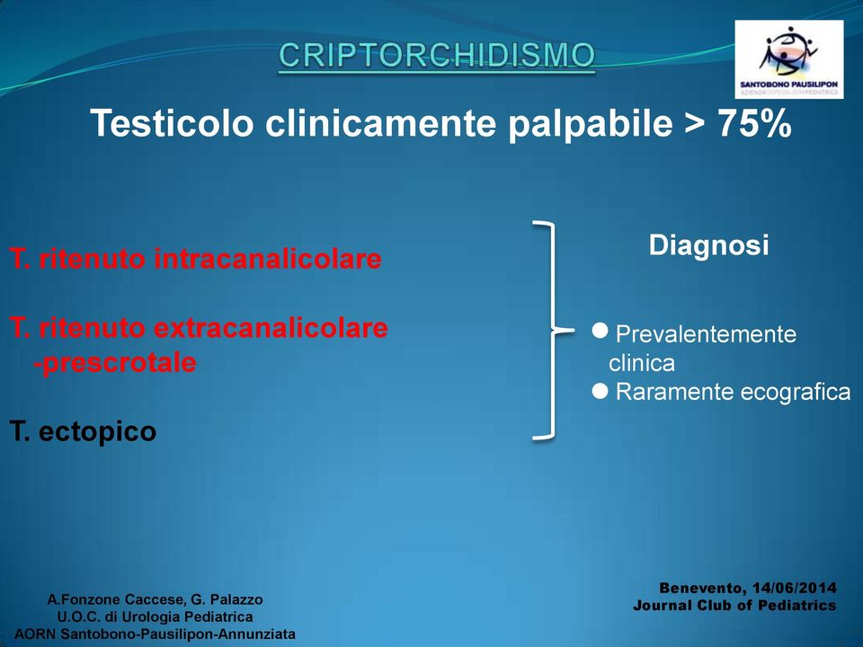 ritenuto extracanalicolare -prescrotale T.