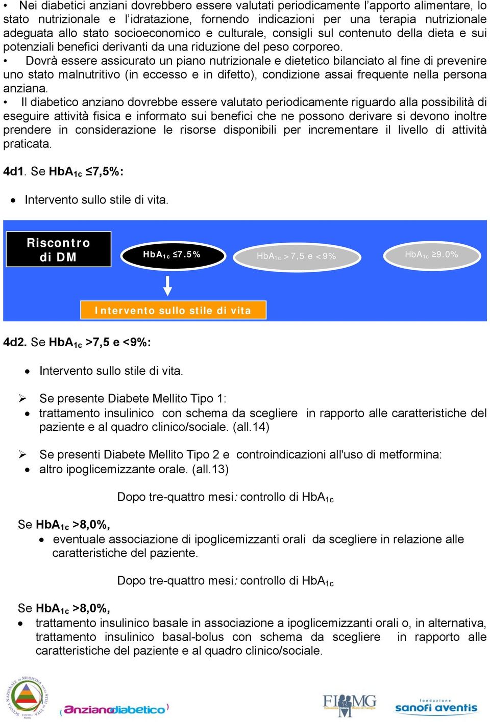 Dovrà essere ascurato un pia nutrizionale e dietetico bilanciato al fine di prevenire u stato malnutritivo (in eccesso e in difetto), condizione assai frequente nella persona anziana.