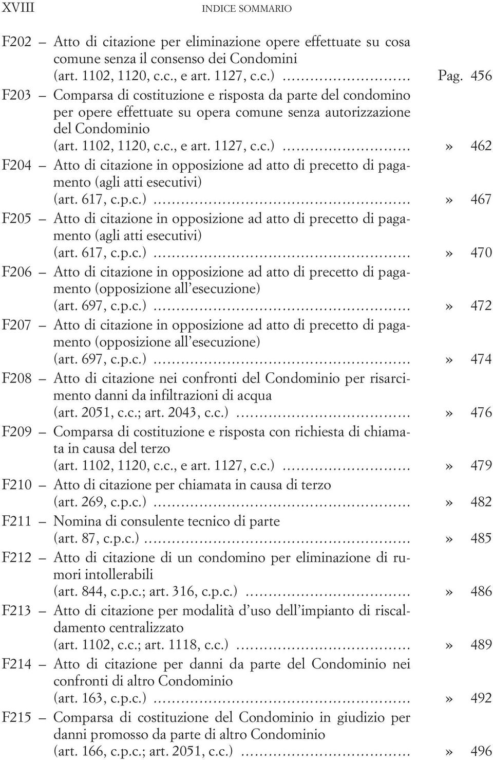 ..» 462 F204 Atto di citazione in opposizione ad atto di precetto di pagamento (agli atti esecutivi) 