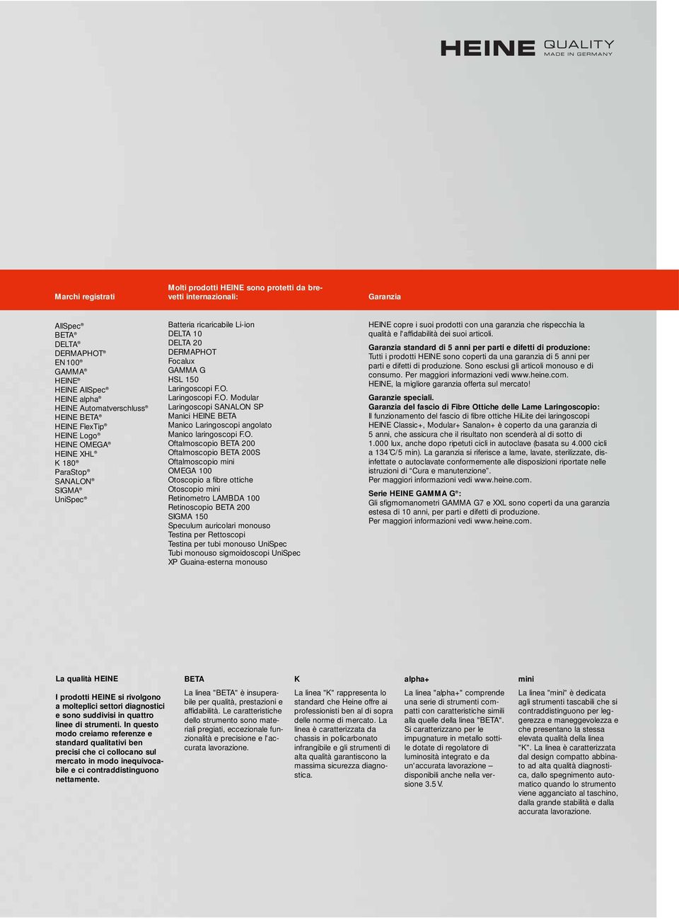 O. Oftalmoscopio BETA 200 Oftalmoscopio BETA 200S Oftalmoscopio mini OMEGA 100 Otoscopio a fibre ottiche Otoscopio mini Retinometro LAMBDA 100 Retinoscopio BETA 200 SIGMA 150 Speculum auricolari