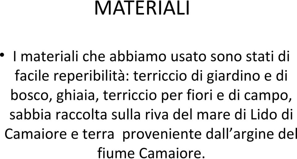 terriccio per fiori e di campo, sabbia raccolta sulla riva del