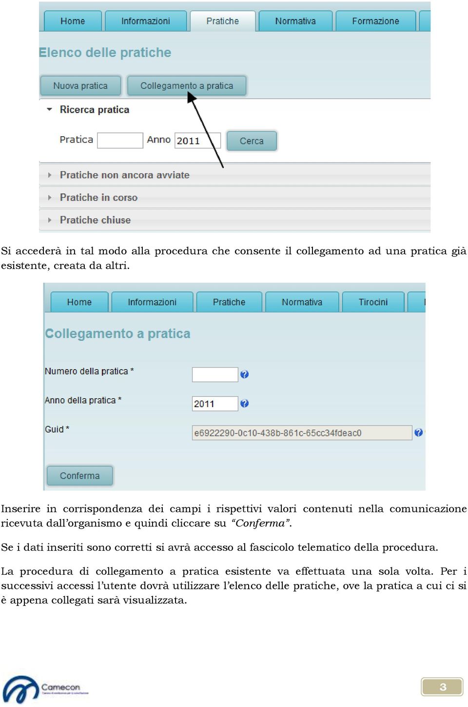 Se i dati inseriti sono corretti si avrà accesso al fascicolo telematico della procedura.