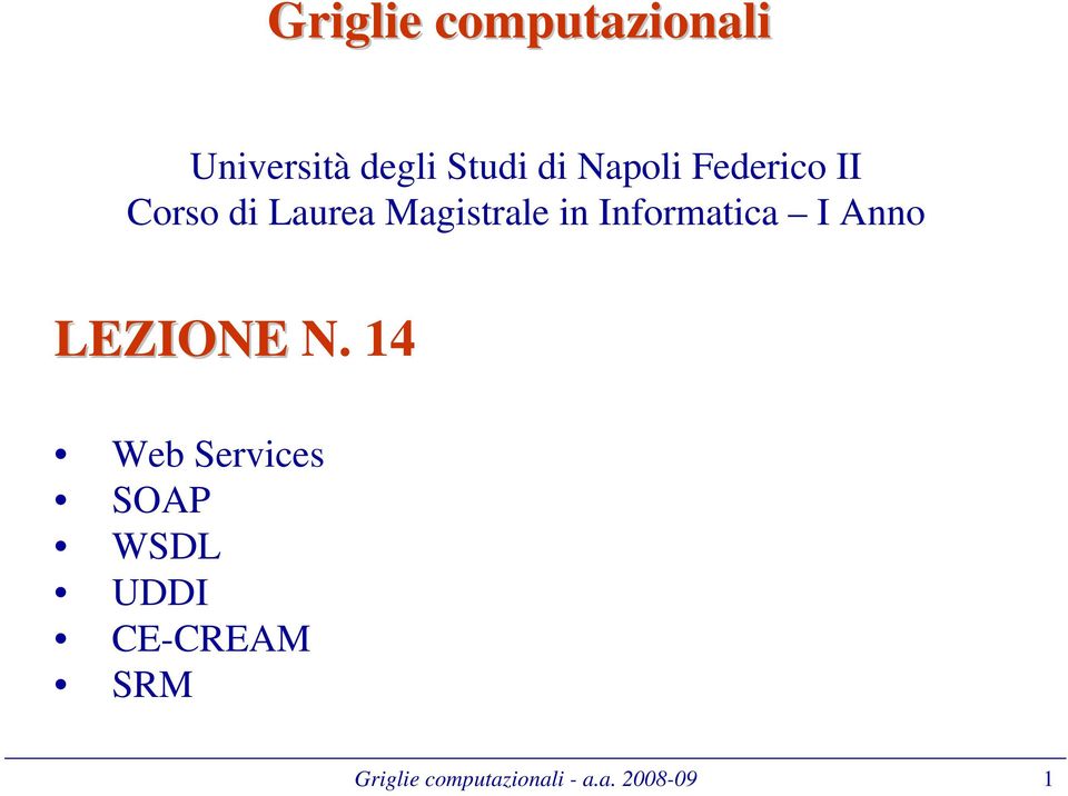 Informatica I Anno LEZIONE N.