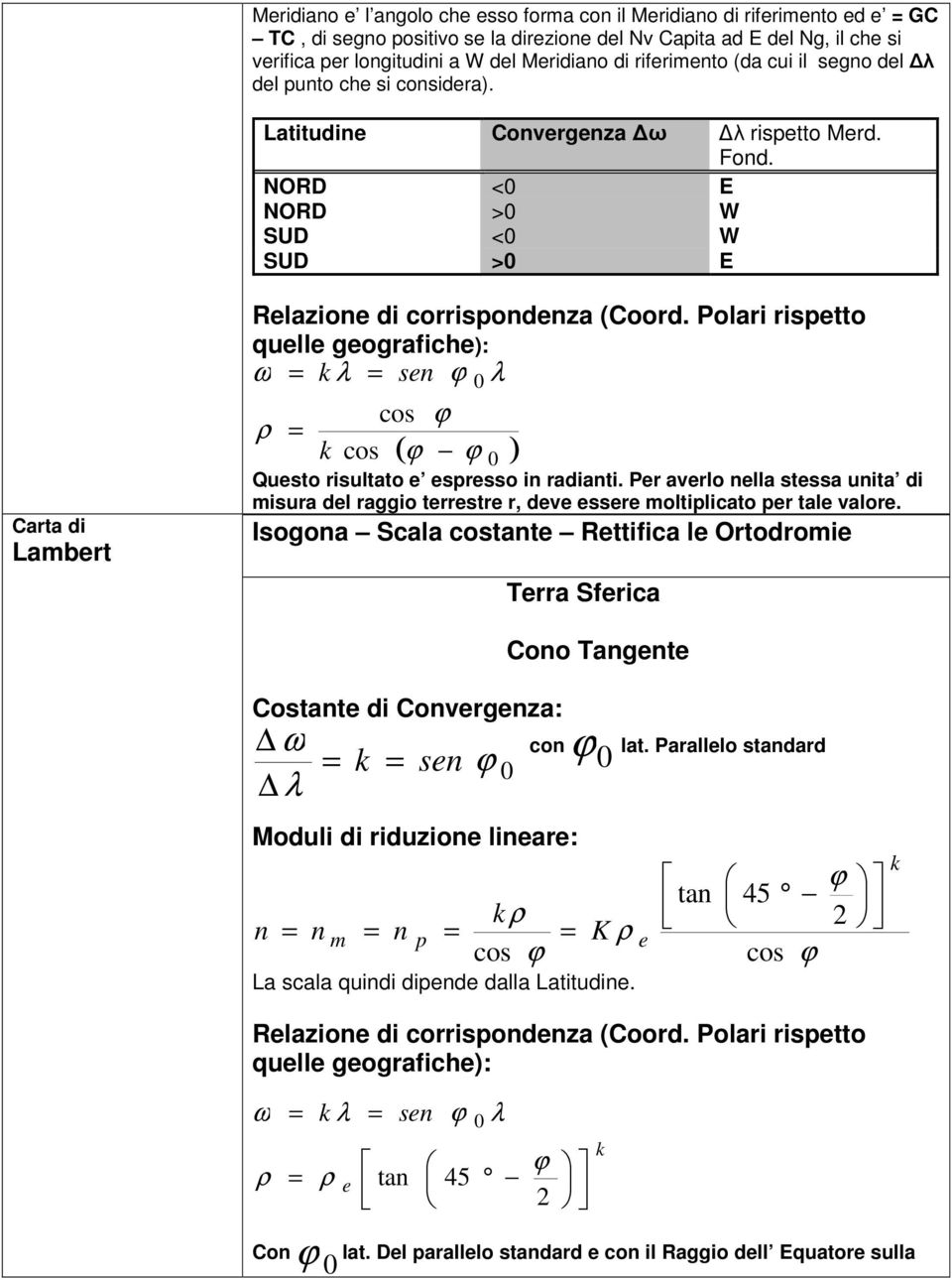 Poli ispetto quelle geogfiche): ω k se ρ k cos cos ( ) Questo isultto e espesso i diti. Pe velo ell stess uit di isu del ggio teeste, deve essee oltiplicto pe tle vloe.