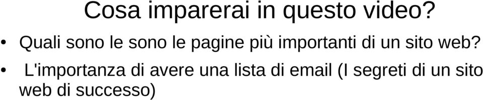 importanti di un sito web?