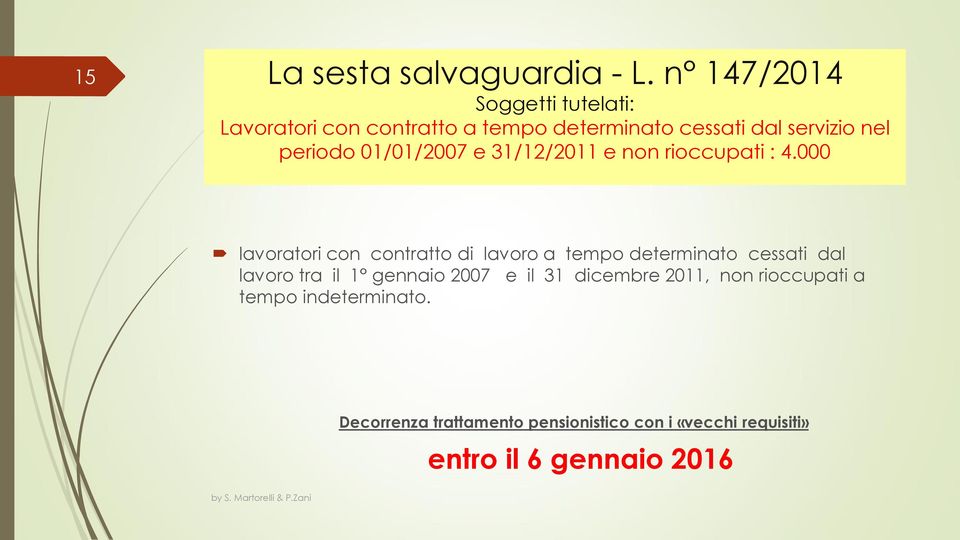 000 lavoratori con contratto di lavoro a tempo determinato cessati dal lavoro tra il 1