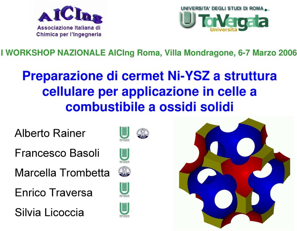 applicazione in celle a combustibile a ossidi solidi Alberto