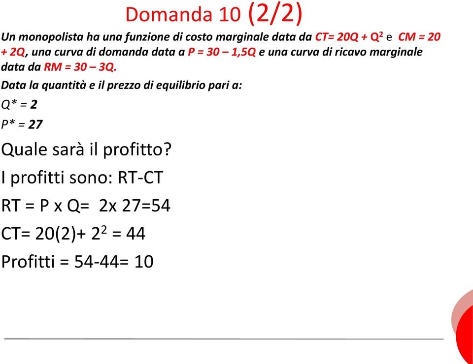 da RM = 30 3Q.