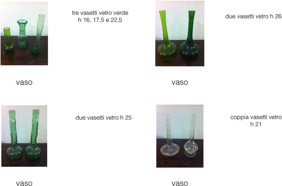 26 vaso vaso due vasetti vetro h