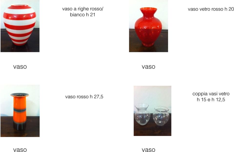 vaso vaso rosso h 27,5 coppia