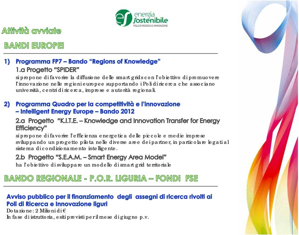 si propone di favorire l efficienza energetica delle piccole e medie imprese sviluppando un progetto pilota nelle diverse aree dei partner, in