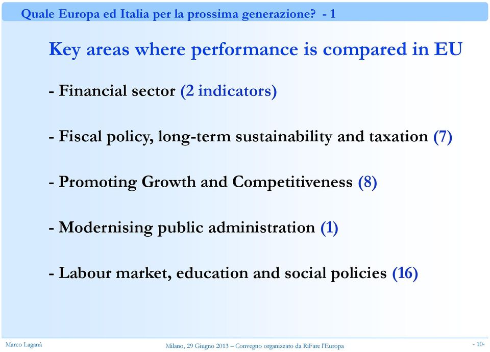 - Fiscal policy, long-term sustainability and taxation (7) - Promoting Growth and