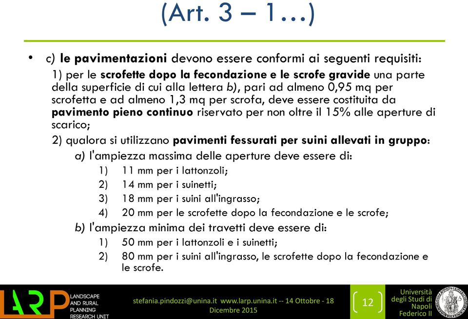 pavimenti fessurati per suini allevati in gruppo: a) l'ampiezza massima delle aperture deve essere di: 1) 11 mm per i lattonzoli; 2) 14 mm per i suinetti; 3) 18 mm per i suini all'ingrasso; 4) 20 mm