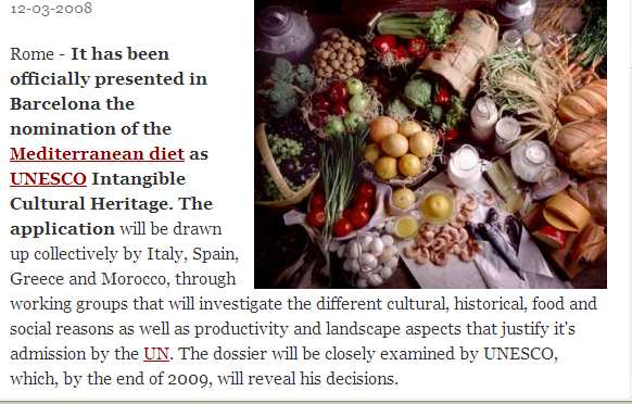 autentica dieta mediterranea ed uno stile di vita adeguato