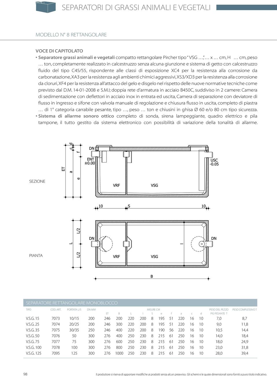 carbonatazione, XA3 per la resistenza agli ambienti chimici aggressivi, XS3/XD3 per la resistenza alla corrosione da cloruri, XF4 per la resistenza all attacco del gelo e disgelo nel rispetto delle