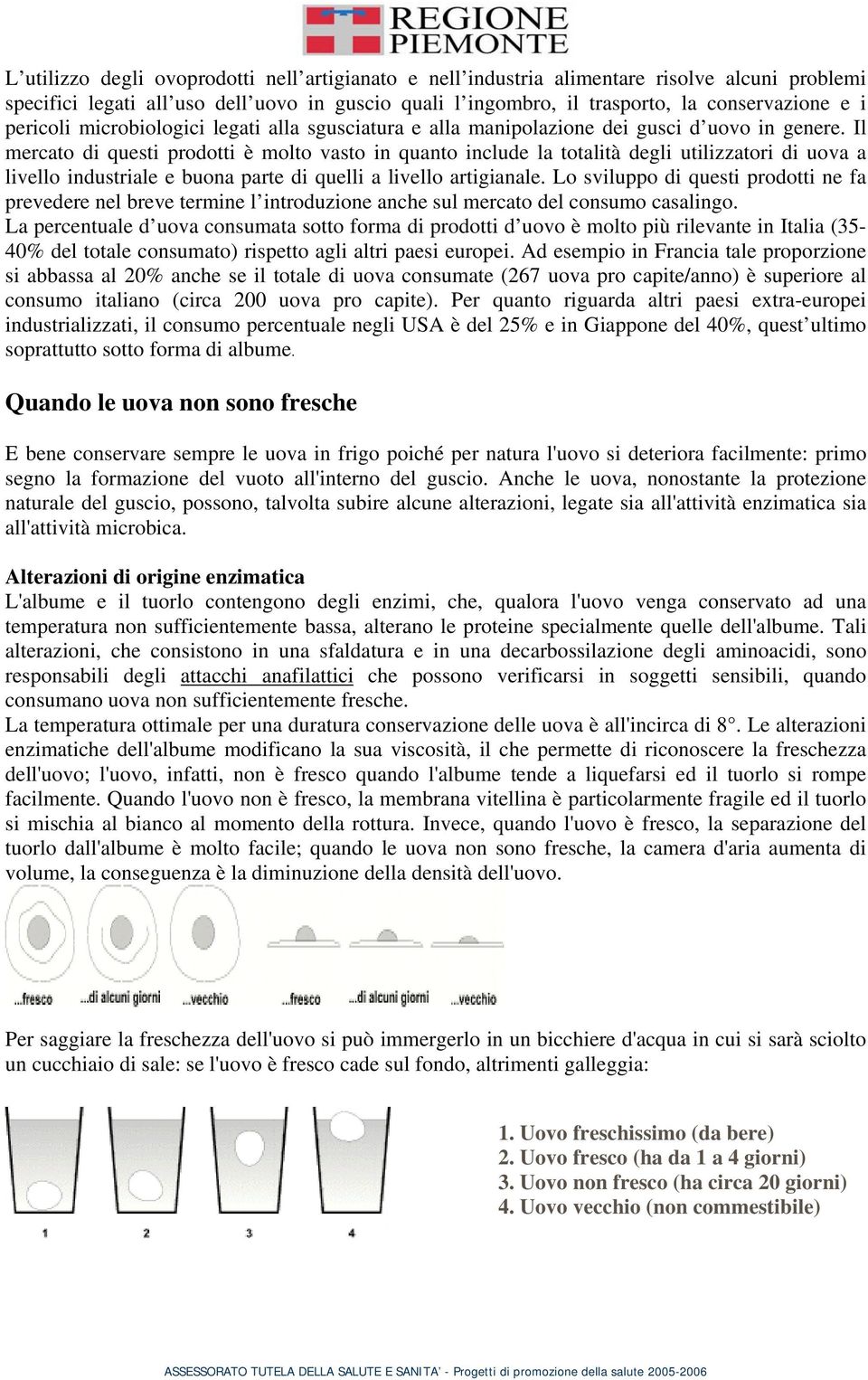 Il mercato di questi prodotti è molto vasto in quanto include la totalità degli utilizzatori di uova a livello industriale e buona parte di quelli a livello artigianale.