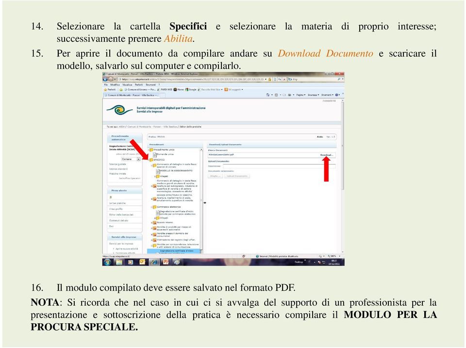 16. Il modulo compilato deve essere salvato nel formato PDF.