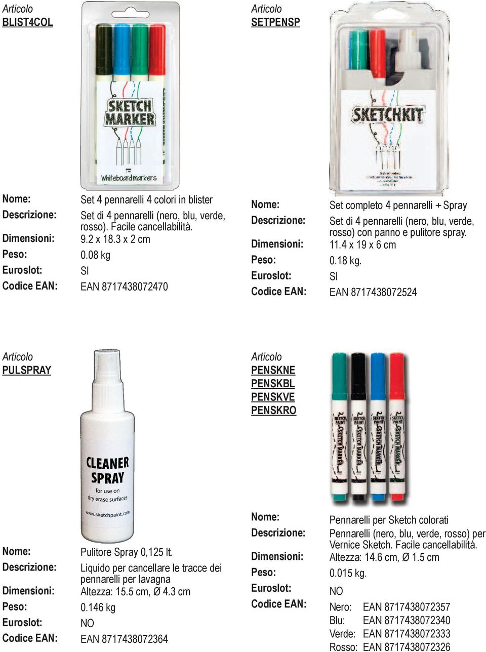 Codice EAN: EAN 8717438072524 PULSPRAY PENSKNE PENSKBL PENSKVE PENSKRO Pulitore Spray 0,125 lt. Liquido per cancellare le tracce dei pennarelli per lavagna Altezza: 15.5 cm, Ø 4.3 cm 0.