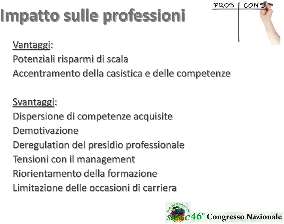 acquisite Demotivazione Deregulation del presidio professionale Tensioni con