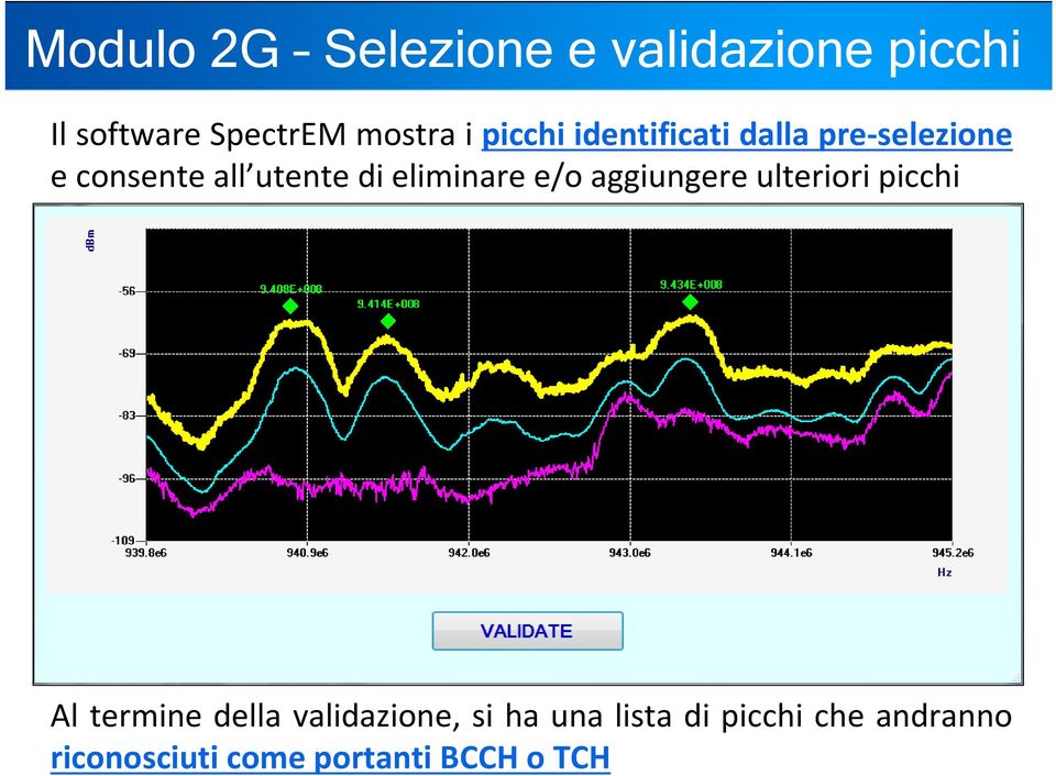 eliminare e/o aggiungere ulteriori picchi Al termine della