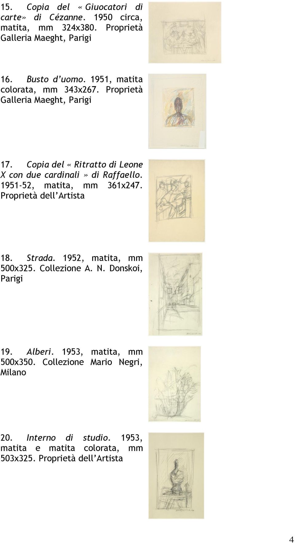 Copia del «Ritratto di Leone X con due cardinali» di Raffaello. 1951-52, matita, mm 361x247. Proprietà 18. Strada.