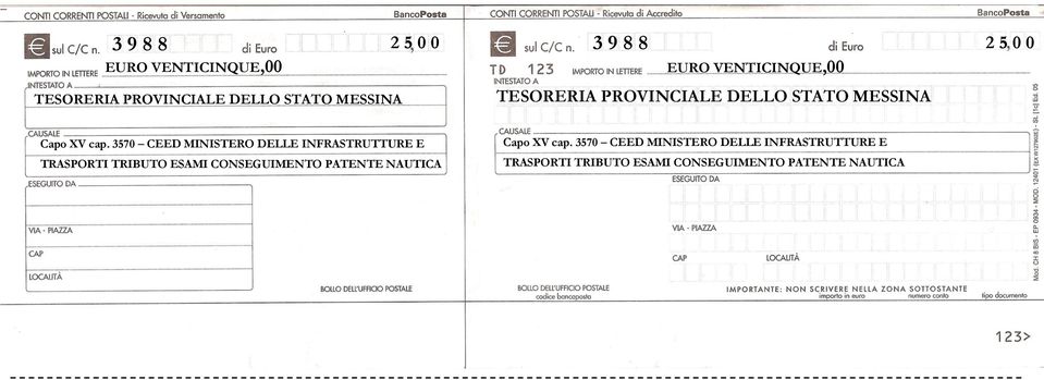 3570 CEED MINISTERO DELLE INFRASTRUTTURE E TRASPORTI TRIBUTO ESAMI