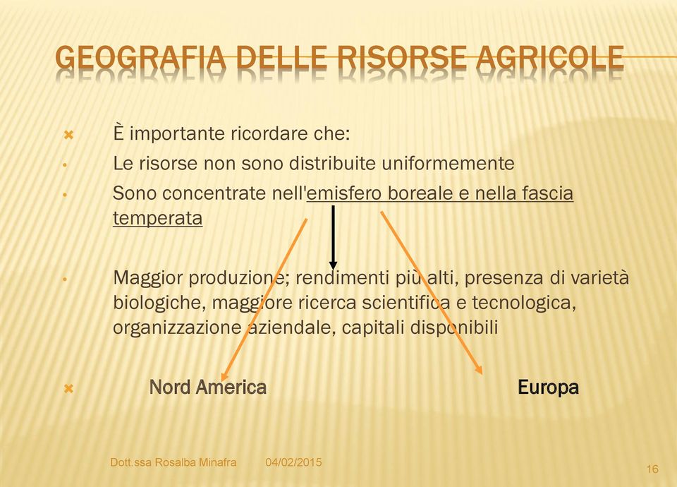 Maggior produzione; rendimenti più alti, presenza di varietà biologiche, maggiore ricerca