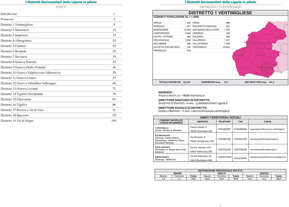 66 Distretto 13 Genova Levante 71 Distretto 14 Tigullio Occidentale 76 Distretto 15 Chiavarese 81 Distretto 16 Tigullio 86 Distretto 17 Riviera e Val di Vara 91 Distretto 18 Spezzino 95 Distretto 19